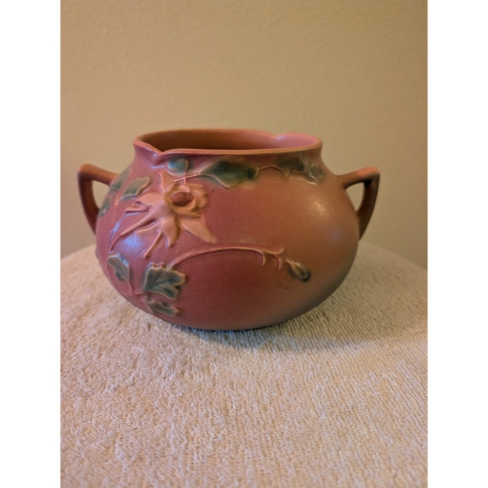 Vintage 1941 Roseville Pottery Tan/Orange Planter Vase Pot #399-4